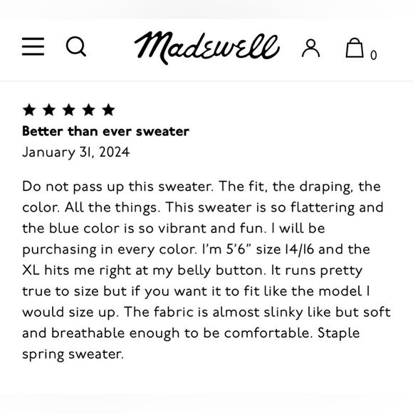 Madewell NWT Sheer Loose Knit Crewneck Sweater Size Small in Clarity (Blue) - Picture 7 of 10